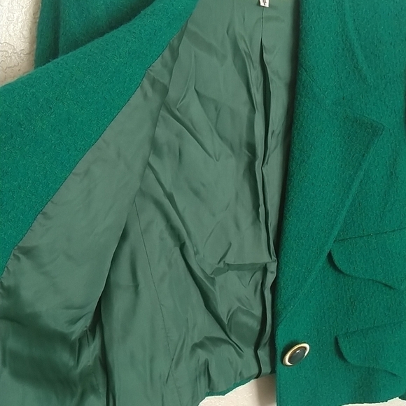 Vintage Valentino crop tweed one button 3/4 sleeve wool blend blazer sz 6 - Picture 9 of 11